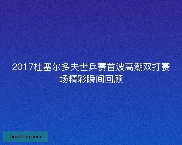 2017杜塞尔多夫世乒赛首波高潮双打赛场精彩瞬间回顾