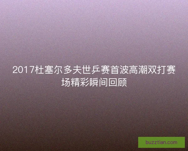 2017杜塞尔多夫世乒赛首波高潮双打赛场精彩瞬间回顾